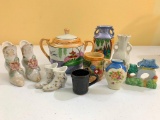 Nice Group Of Hand Painted Porcelain Is Mostly 1960's Japan
