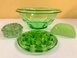 Group Of Vintage Vaseline Glassware