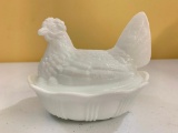 Fenton Milk Glass Hen-On-Nest