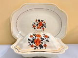 Vintage Steubenville China Platter & Serving Bowl