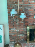 Mid-Century Floor Lamp W/Hobnail Shades