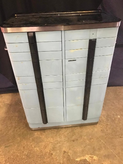 Painted Blue Dental Cabinet