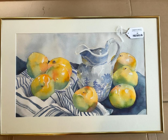 Framed, Still Life, Water Color by Local Artisan Evelyn Lamers