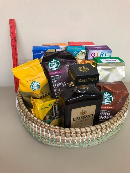 Girl Scout Cookies and Starbucks basket