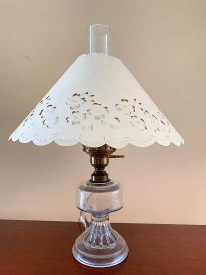 Antique, Finger Oil Lamp Converted to Electric Lamp
