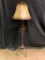 Metal Floor Lamp with Metal, Deer Accent and Fo-Leather Shade