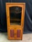 Oak Stereo Cabinet with Maroon Color Accetns