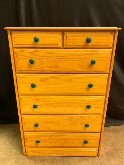 Pine Chest of Drawers with Painted Handles