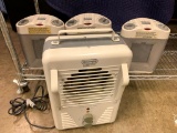 Three Small Holmes Ceramic and a Delonghi Electric Heater