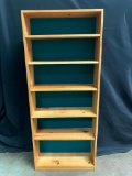 Pine Book Shelf Unit, Painted Green Backing