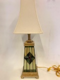 Reproduction, Tiffany Style Lamp with Cloth Shade