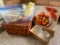 Pressed Glass Covered Dish, Covered Candy Dish, Picnic Basket and All Pictured