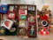 Group of Christmas Ornaments in Boxes and Homemade Items