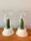 Milk Glass and Clear Glass Candle Lamps