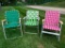 Three Folding, Lawn Chairs