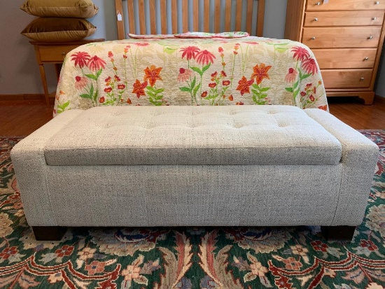 Contemporary, Padded Bedroom Bench, with Storage