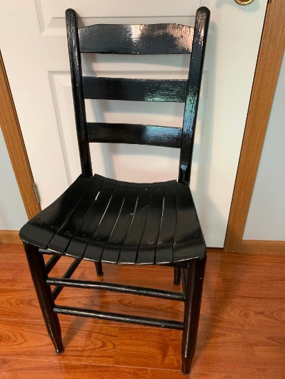 Small, Painted Black, Ladder Back Chair