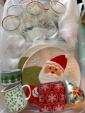 Group of Christmas Glasses and Dishes