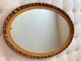 Contemporary, Fiber Board, Gold Color Framed Mirror