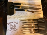 Set of Englishtown-Fifth Ave., Sheffield, England Carving Set and Knives in Case