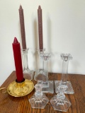 6 Glass Candle Sticks