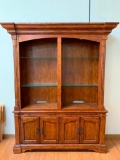 Solid Wood, Cherry Finish Credenza Base with Nice Shelving Unit Top