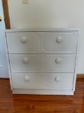 Painted White, 3 Drawer Chest of Drawers