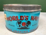 World's Navy, Black, Plug Smoking Tobacco Tin