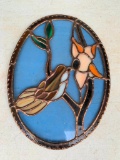 Oval, Leaded Glass Window Hanging Decoration