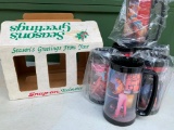 1987, New in Box Set of Snap-On, Christmas, Ladies Plastic Mug Set