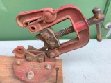 Pipe Vice/Threader Mounted on a Board