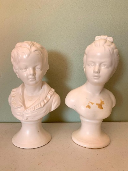 Pair of Home Interiors, Napco Ceramic Bust