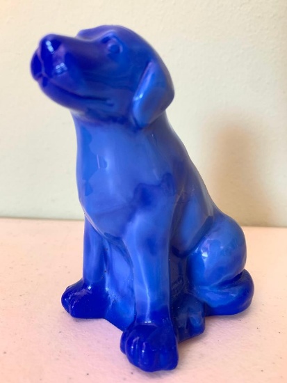 Blue Glass, Fenton Retriever Dog