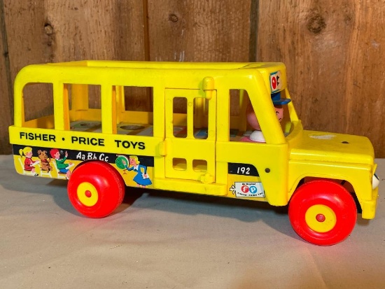 Fisher Price Plastic Toy Bus, 12" Long