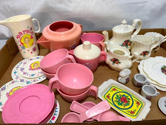 Group of Plastic, Miniature Child Tea and Drink Sets as Pictured