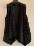 G by Giuliana, Black, Size Medium, Faux Fur Vest