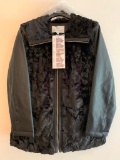 Dennis Basso Sterling, Ladies Coat, Medium, Black, Faux Fur with Polyester Arms