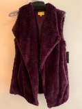 Liz Lang, Fuax Fur Vest, Size Small, Polyester, Plum Color
