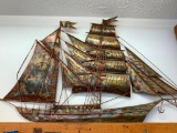 Copper Ship Hanging on Wall