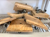 8 Machine Casters Attached to Wood that is 8.5