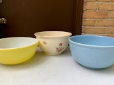 Three Glass Mixing Bowls