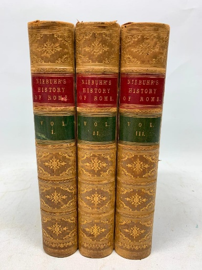 G.B. Niebuhr. History of Rome. London: Walton & Mowbray, 1855, Three Volume Set in 3/4" Leather