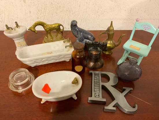 Group of Miniature Household Items and Animals