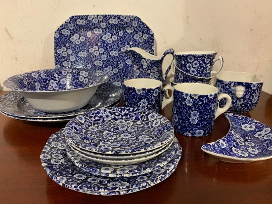 Set of Calico, China, Service for Two with Some Extra Pieces