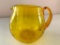 Yellow Glass Pitcher with Applied Handle, 7