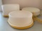 2 Tupperware Cake Plate with Cover and a Divided Dish with Cover