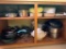 Contents of Cabinet of Pots and Pans Below Stove in Kitchen