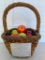Apple Basket with Plastic Apples, 15