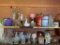 Two Shelves of Mostly Pressed Glass Items and More!
