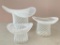 Set of Three Swirl Glass, Top Hat Vases